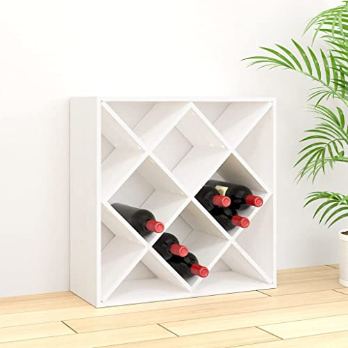 VACARX Weinschrank Weiß 62x25x62cm Massivholz Kiefer Artikelfarbe weiß