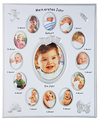 GILDE Fotorahmen Mein erstes Jahr Aluminium silberfarben 65542