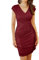 GRACE KARIN Damen Ärmellos Clubwear V-Neck Pailletten Glitzer Cocktailparty Weinrot S