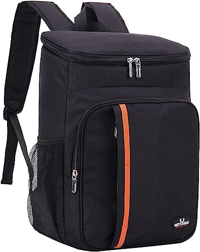 QINGLOU Zaino Termico Frigo 25L, Borsa Termica Porta Pranzo Borsa Frigo Borsa della Spesa Isoterma, Grande Frigo Termico per PIC-nic/All'aperto/Barbecue/Campeggio/Eventi Sportivi (A.Nero)