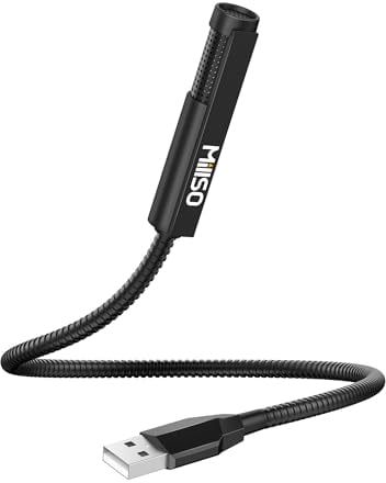 MillSO Microfono USB per PC portatile, microfono a condensatore omnidirezionale con collo d'oca flessibile regolabile a 360° per YouTube, streaming, podcasting, registrazione, giochi