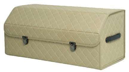 LEPIZ Auto KofferraumOrganizer KofferraumTaschen Kofferraum-Aufbewahrungsbox Faltbar Aufbewahren Verstauen, für BMW 3 Series E36 E46 E90 F30 G20 E92 GT,F/beige-L