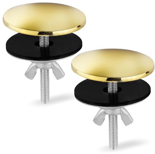 2uds 5cm Tapa Orificio para Fregadero de Cocina, Tapa para Orificios para Grifos Acero Inoxidable Buen Sellado Tapón para Orificios para Grifos Fregadero Tapa para Prevención Fugas(Oro)