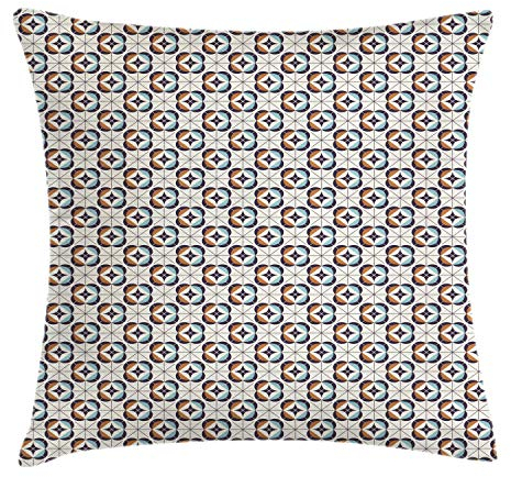 Kissenbezug 45X45cm Nostalgisches Muster, Symmetrisches Blumenmotiv Kopfkissenbezug Dekorativen Kissenhülle Reißverschluss Zierkissen Für Sofa, Auto, Bed