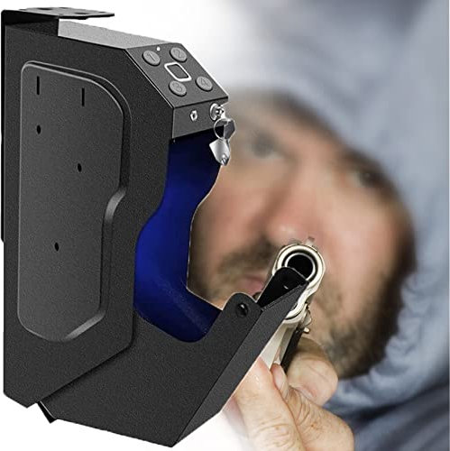 Gun Safes for Pistols,Gun Security Safe,Firearm Safety Device with Biometric Fingerprint Or Key Lock Safe Box,for Pistols,Weapons,Ammo,Jewelry,Private/Home