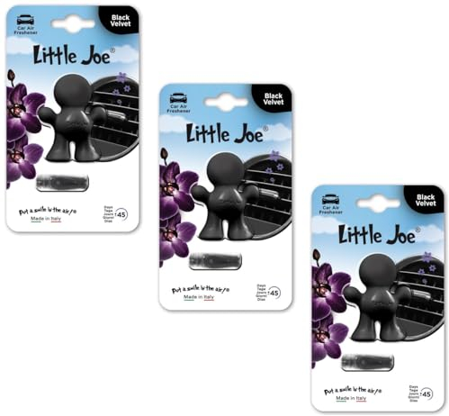 3er Pack Little Joe Lufterfrischer fürs Auto zur Montage an jedem Lüftungsgitter +/-45 Tage Frische im Auto (Velvet/Schwarz)