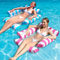 Lot de 2 hamacs de piscine flottants pour adultes et enfants, motif à rayures sur les 4 côtés, canapé gonflable pour fête à la piscine (bleu clair + rose)