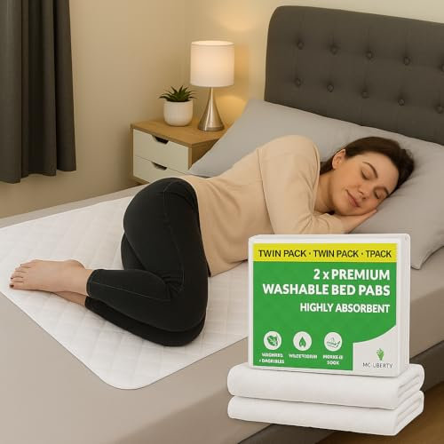 Incontinence Bed Pads Washable Pack of 2 - Premium Quality Waterproof Sheets for Bed Wetting - Works As A Mattress Protector With Any Bed Size- Anti Slip Bottom