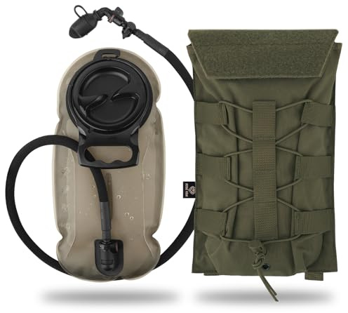 PETAC GEAR Tactical Hydration Pack, Molle Carrier Pouch for 50 oz Hydration Bladder Daypack Water Backpack (1.5L Bladder +Pack)