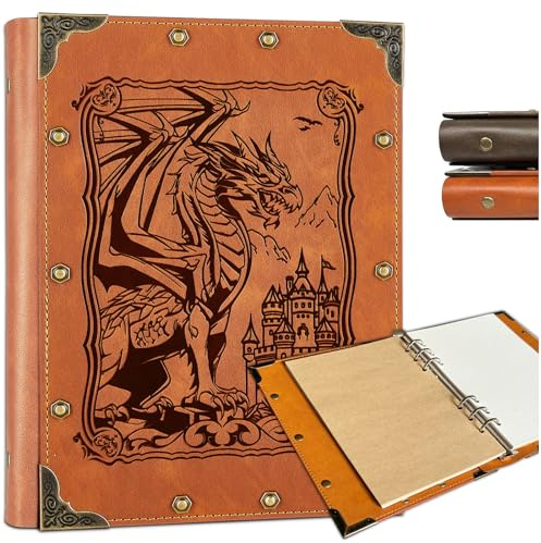 DUROTAN DND Journal Notizbuch, einzigartiges 400-seitiges A5 nachfüllbares Notizbuch für Dungeons and Dragons/D&D Geschenke für nerdige DM & Spieler RPG-Liebhaber Zubehör