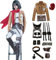 Fiamll Ackerman Cosplay Kostüm Scout Regiment Verkleidung AOT Cosplay Halloween Karneval Party Kostüm für Erwachsene L