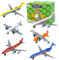 Hymaz Toy Airplane 6 Pack, Diecast Toys for Boys Age 3 4-7 8-12, Alloy Model/Glider Planes/Airlines Plane Toys for Kids Birthday Cake Toppers Airforce Party Favors (6P Metal Airplane)