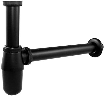 Round Bottle Trap Basin Waste Trap Height Adjustable P-Trap 1 1/4 x 32 mm Universal Deodorant Trap Black Odor Trap Adjustable Height & Outlet Plumbing Drain Tube for Bathroom Sink & Washbasin