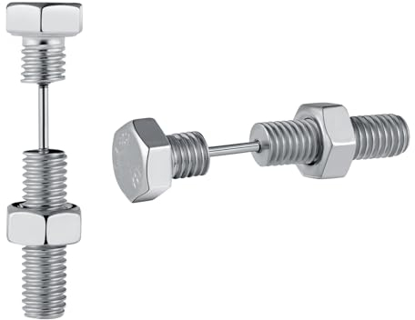 Yumilok Frauen Männer Punk Edelstahl Schraube Ohrstecker Ohrringe Herren Schmuck Silber Ohrpiercing Piercing Knorpel