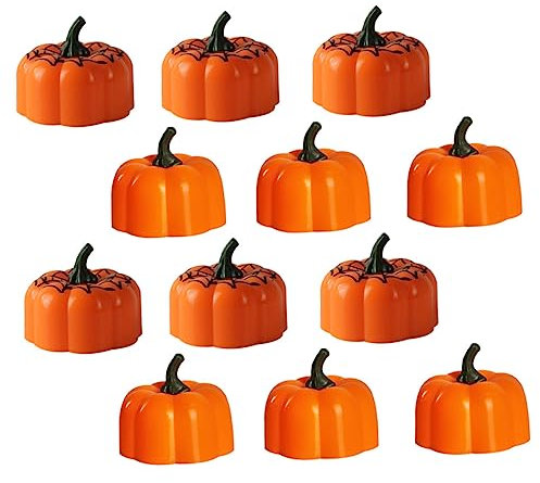 UKCOCO 12stücke Teelichter Mit Kürbis-design Für Halloween-dekoration Sichere Langlebige Und Stilvolle Lichtakzente Für Zuhause Garten Und Feste