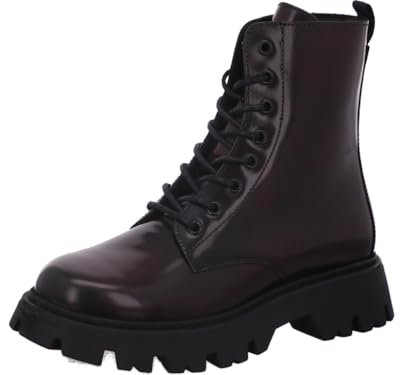 Apple of Eden Damen Stiefeletten/Combat Boots ROMA 59 rot-schwarz Lackleder, Größe:39, Farbauswahl:rot