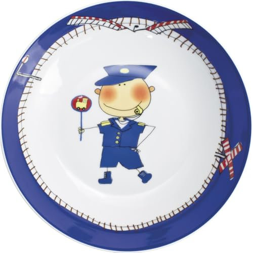 KAHLA 203418A76643C Kids tiefer Teller 18 cm Abenteuerexpress | Suppenteller mit Lokführer Design aus Porzellan