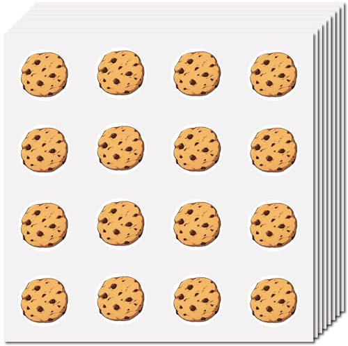 CREATCABIN 128Stück Keks Aufkleber Für Scrapbooking Kleiner Keks Aufkleber Gelb Großpackung Aufkleber Rund Selbstklebend Wasserfest Für Wasserflaschen Bastelarbeiten Laptop Gepäck Tasse Tagebuch 2.5cm
