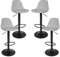 OHMG Lot de 4 Tabourets de Bar Pivotant à 360°,Tabouret de Bar de Cuisineen Cuir Synthétique Réglable en Hauteur avec Dossier et Repose-Pieds,Ensemble de 2 Tabourets Hauts avec Base en Métal