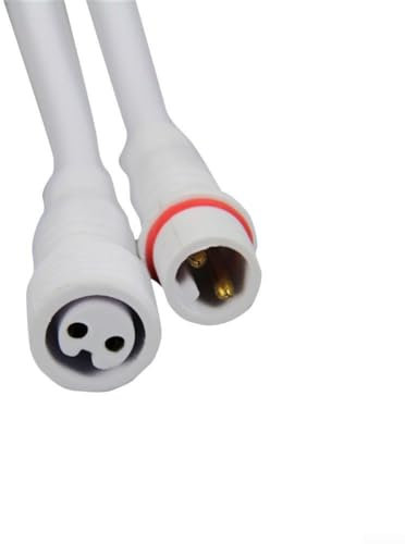 LED-Kabelverbinder, 5 Paar, IP65 wasserdicht, 2/3-polig, 22 AWG, LED-Stecker und Buchse, Kabelverbinder, für Außenlichterketten (weiß-2-polig)