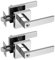 Probrico Polished Chrome Entry Door Lever 2 Pack Door Handles with Key External Stainless Steel Door Locks Different Key