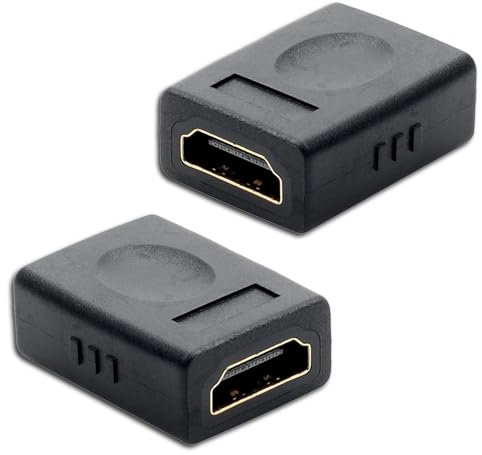 YHQZ 2 Pcs HDMI to HDMI Connector,HDMI Extension Adapter Gold platedm,HDMI Coupler,HDMI Female to Female Adapter,HDMI Female to Female Adapter 4K@60Hz for Laptop, Monitor, PC, PS5, PS4, Xbox, DVD, TV