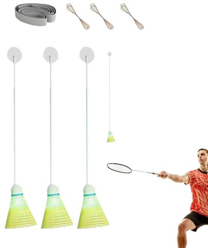 SelfStudy Badminton Trainer Set Badminton Single Trainingsgerät Badminton Rebound Trainer Automatischer Rebound Badminton Trainer Tragbare Leuchtende Indoor Badminton Übungsgeräte