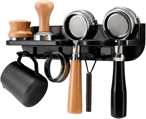 Soporte para colador de café, soporte para herramientas de café, soporte de pared para cafeteras y filtros de café, soporte para filtro de café expreso (51 mm)