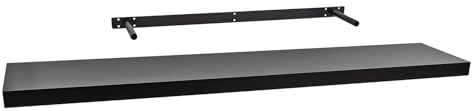 Stabilo Befestigungstechnik Schweberegal Schwarz 1180x235 mm | Wandregal, Hängeregal, Wandboard für Bücher, Bilder, Deko usw.