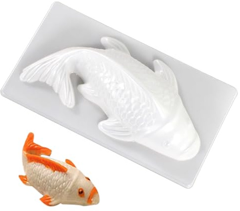 Moule De Gâteau Poisson KOI 3D - Silicone Koii Fiish Qualité Alimentaire | Résine Animal Réutilisable Avec Des Détails Fins Silicone Koii Versant Du Mouled Pour L'artisanat Et La Cuisson Créative Les