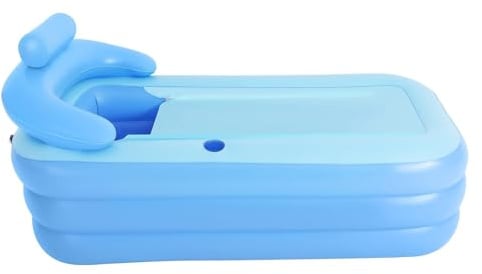 Aufblasbares Bad Aufblasbare Badewanne, blaue mit großer Rückenlehne + Armlehne for Erwachsene