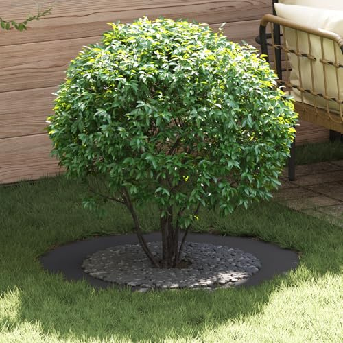 Grand pot de fleurs, rond, en plastique, 0,3 l, noir mat, pour l'intérieur et l'extérieur, avec marqueterie décorative, design moderne imperméable pour jardin, balcon, salon