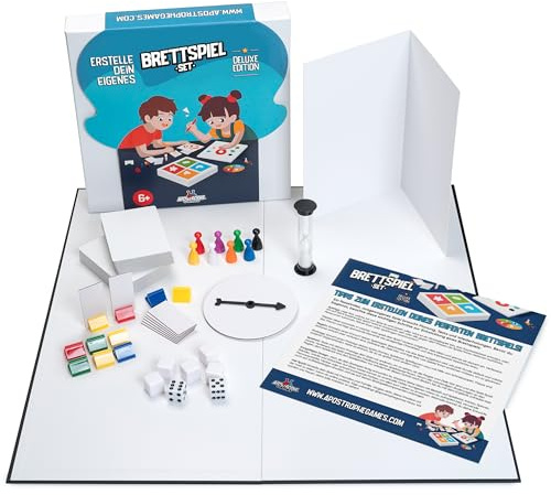 Deluxe Erstellen Sie Ihr eigenes Brettspiel-Kit, leeres Brett & Spielsteine | Erwecken Sie Ihre Spielideen zum Leben mit allem, was Sie zum Erstellen eines benutzerdefinierten Brettspiels benötigen