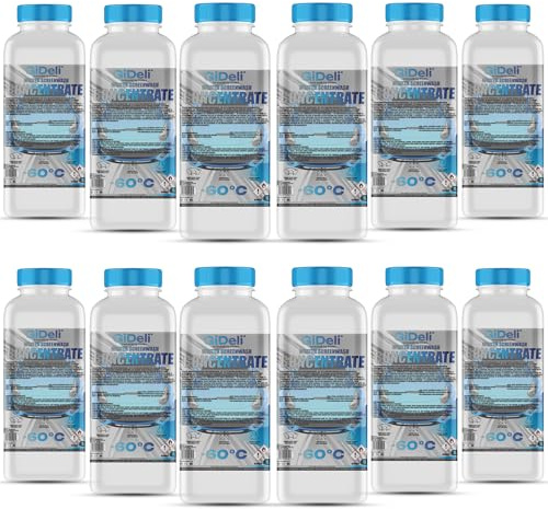 GiDeli Scheibenfrostschutz Konzentrat 12 x 1 L - Bis -60 Grad, Vorrat | Wischwasser Konzentrat für Fuhrpark, einzeln verschlossen, löst Schneematsch, spurlos trocken, frischer Duft