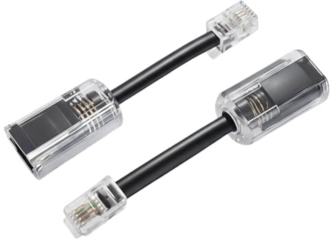 gsgfuis 2 Stück RJ9 4P4C Kabel-Entwirrer für Fax, Telefonhörer & Router – Praktischer Adapter gegen Kabelsalat