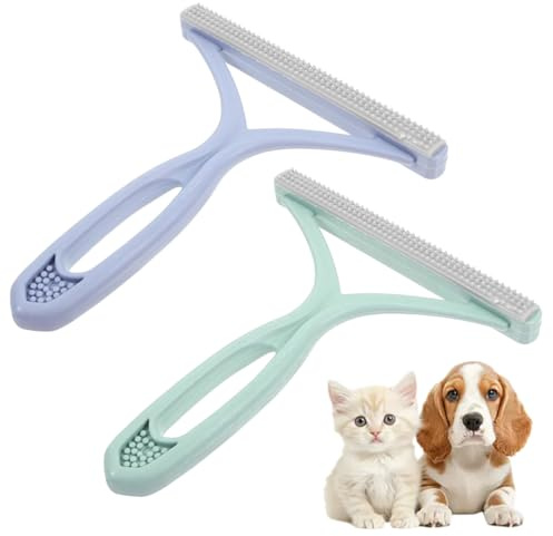 Androxeda 2 Pezzi Rimuovi Pelucchi, Levapelucchi Manuale Portatile per Maglione, Abbigliamento, Tappeto e Divani, Colori Chiari Blu e Verde