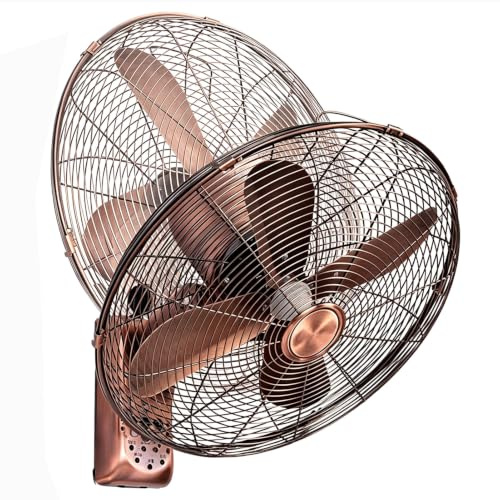 Genérico Ventilador de Pared Retro 30cm con Temporizador 7,5 Horas y Mando