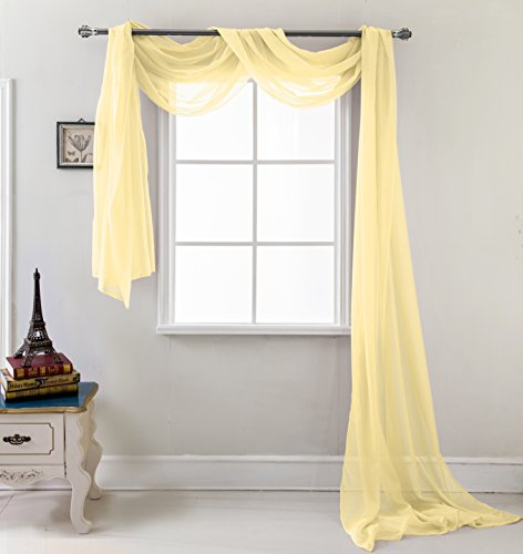 RT Designers Collection Celine Sheer 54 x 216 in. Sheer Curtain Scarf, Gold