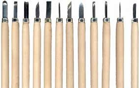 12 Holz Kerbschnitzer Schnitzmesser Schnitzwerkzeug für Modelliermasse Ton Knetmasse Strukturmasse