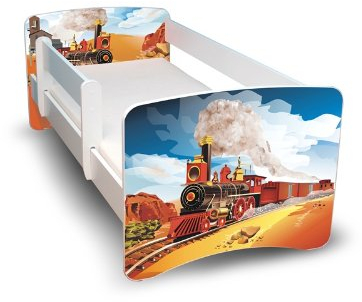 Best For Kids Kinderbett 80x160 MIT RAUSFALLSCHUTZ (Eisenbahn)