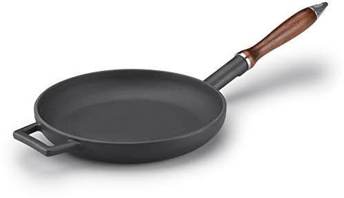 Pentole Agnelli COGHSFP11128M Padella con Manico in Legno, Ghisa, Nero Opaco, 28 cm