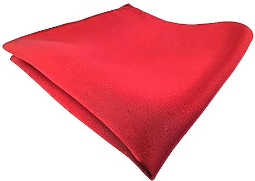 TigerTie Satin Seideneinstecktuch in verkehrsrot einfarbig - Einstecktuch 100% Seide