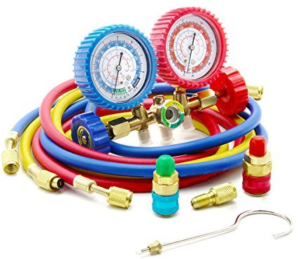 Latinaric Diagnostic Manifold Gauge Kit Manómetro AC Colector de Medición R134A R12 R22 R502 Refrigerantes