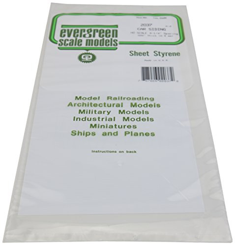 Evergreen 2037 Strukturplatte, 0,5x150x300 mm. Spur H0-Maßstab, 1 Stück