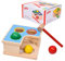 goki 58864 - Hammerbank und Kugelbahn aus Holz, Motorikspielzeug für Kinder, Holzspielzeug mit 3 Kugeln und Hammer, Pädagogisches Lernspiel zur Förderung der Feinmotorik, 4-er Set, ab 1 Jahr