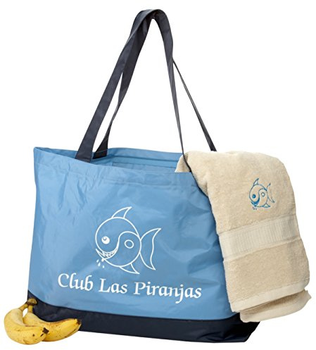 Club Las Piranjas® Strandtasche 59×12,5×38 cm, blau
