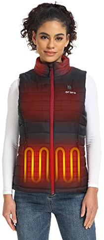 ORORO Women’s Heated Vest, 4 Heating Zones Lightweight Electric Vest (Black,M)
