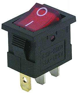Mini de interruptor basculante, 3 pines, Rojas Balancín, AC 250 V/6,5 A, 2 posiciones: encendido/apagado