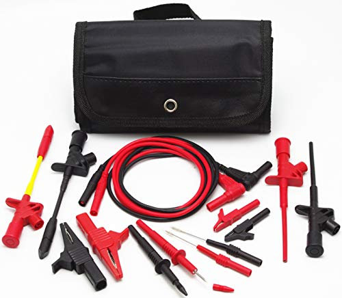 15-in-1 TestHelper TH-8-KIT Electronic Specialties Automotive Test Probes Kit,Test Leads Set Alligator Clips Piercing Test Clips Pince Mini Hooks 4mm Banana Plug for Universal Multimeter Meter