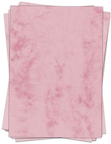 50 Blatt Briefpapier (A4) | Marmor rosa | Motivpapier | edles Design Papier | beidseitig bedruckt | Bastelpapier | 90 g/m²